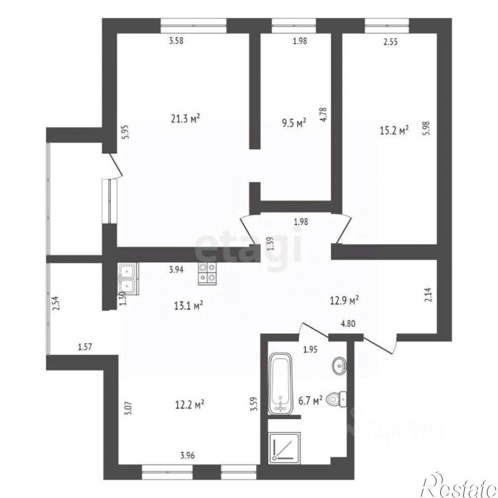 3-комн квартира Туристический проезд, 14А,  д. 14А