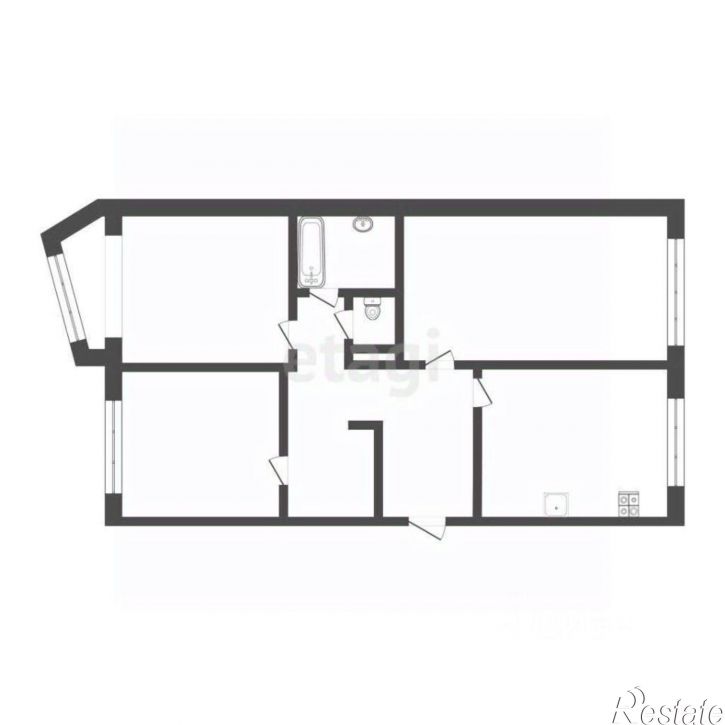 3-комн квартира ул Академика Курчатова, 1,  д. 1